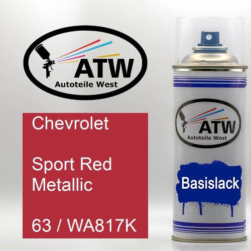 Chevrolet, Sport Red Metallic, 63 / WA817K: 400ml Sprühdose, von ATW Autoteile West.